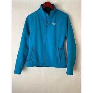 The North Face Softshell Jacket Fleece Lined Full Zip Blue Small Petite